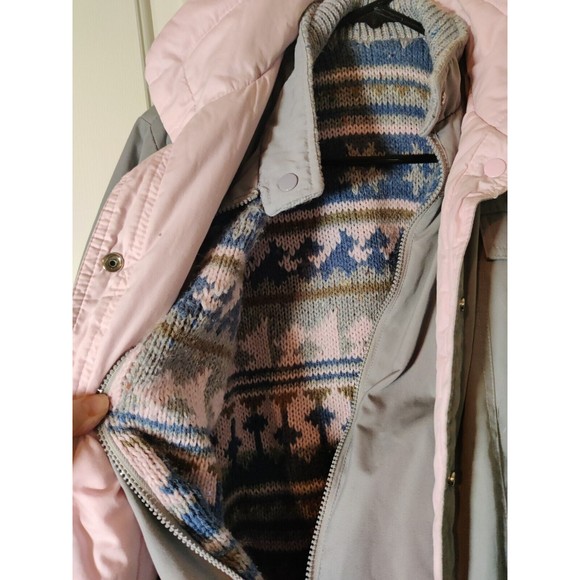 Vintage Upward ski jacket convertible Gray/Pink W Sweater Lining size M full zip - Picture 5 of 9